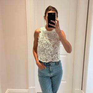 Zara White Lace Top